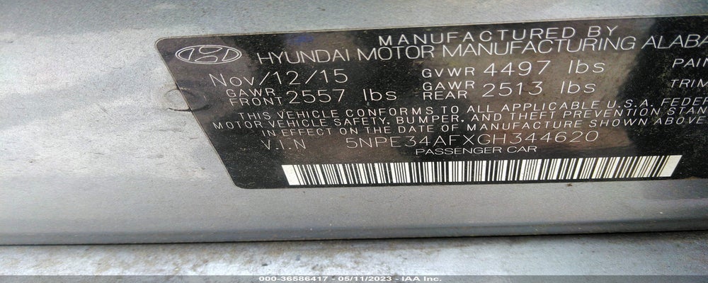 5NPE34AFXGH344620 2016 HYUNDAI SONATA photo no. 9