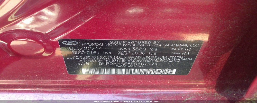 5NPDH4AE8FH602474 2015 HYUNDAI ELANTRA photo no. 9