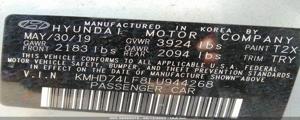 KMHD74LF8LU944268 2020 HYUNDAI ELANTRA photo no. 9