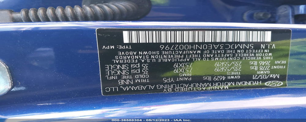 5NMJC3AE0NH002796 2022 HYUNDAI TUCSON photo no. 9
