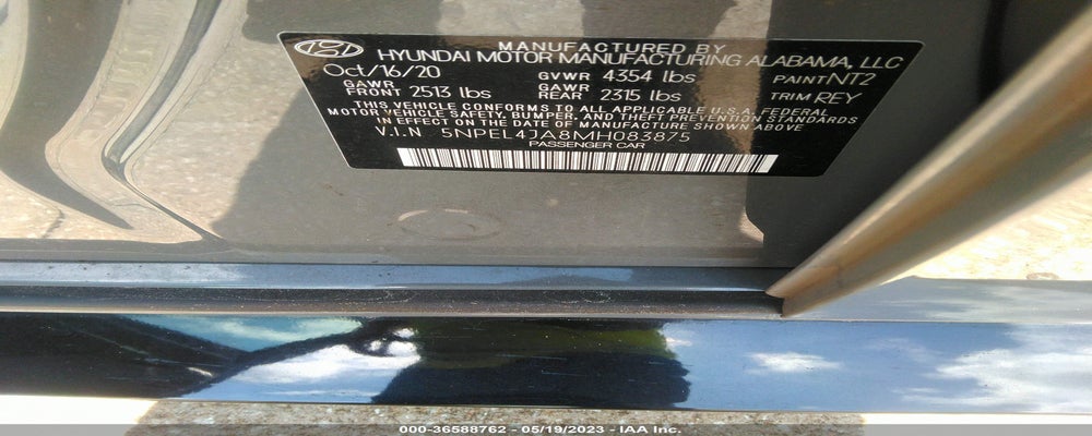 5NPEL4JA8MH083875 2021 HYUNDAI SONATA photo no. 9