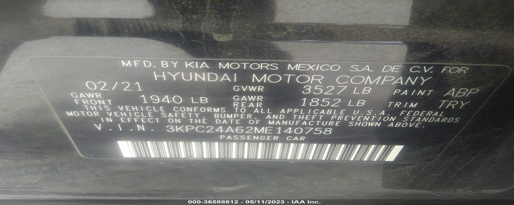 3KPC24A62ME140758 2021 HYUNDAI ACCENT photo no. 9