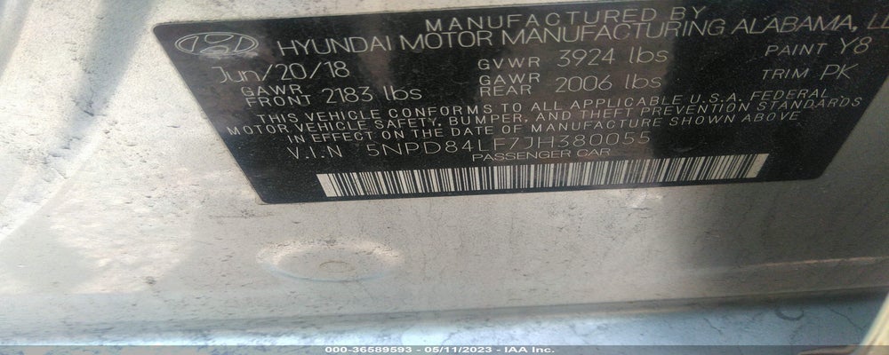 5NPD84LF7JH380055 2018 HYUNDAI ELANTRA photo no. 9