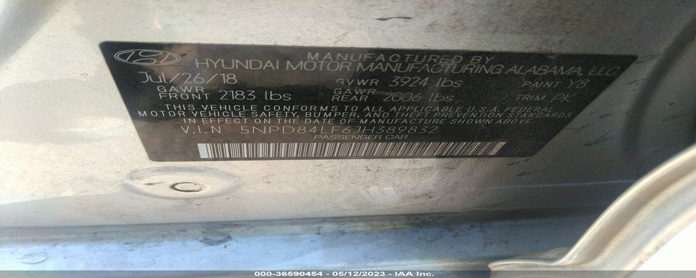 5NPD84LF6JH389832 2018 HYUNDAI ELANTRA photo no. 9