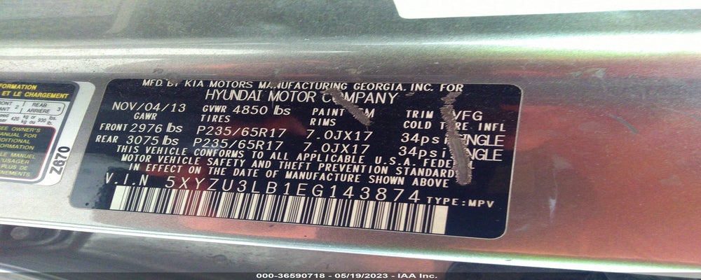 5XYZU3LB1EG143874 2014 HYUNDAI SANTA FE SPORT photo no. 9