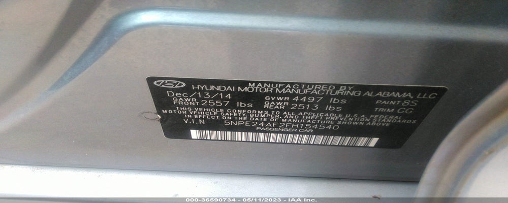 5NPE24AF2FH154540 2015 HYUNDAI SONATA photo no. 9