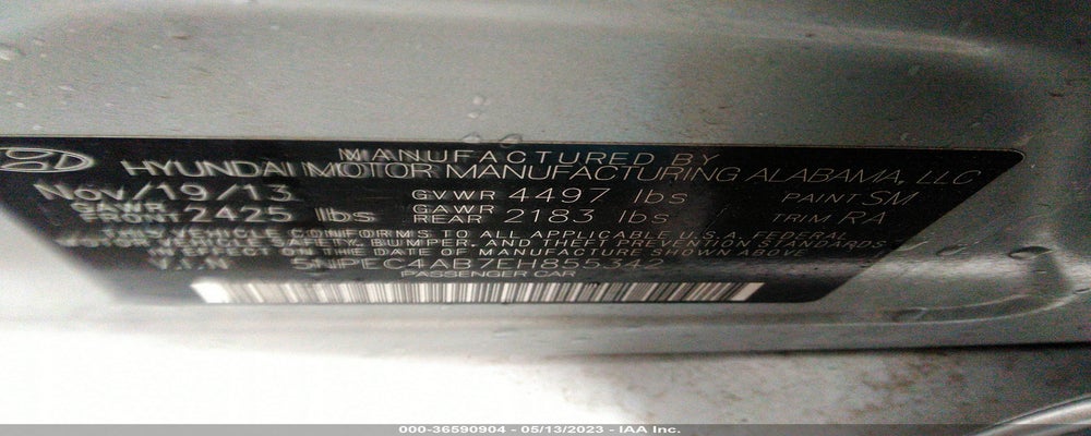 5NPEC4AB7EH855342 2014 HYUNDAI SONATA photo no. 9