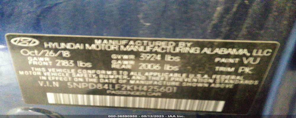 5NPD84LF2KH425601 2019 HYUNDAI ELANTRA photo no. 9