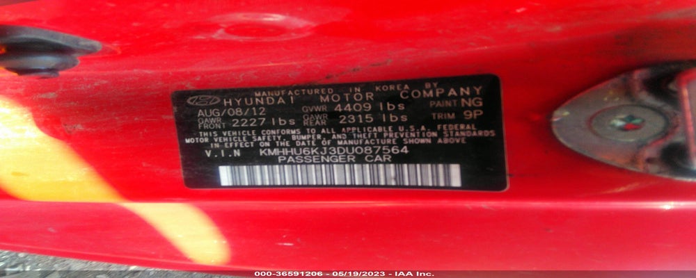 KMHHU6KJ3DU087564 2013 HYUNDAI GENESIS COUPE photo no. 9