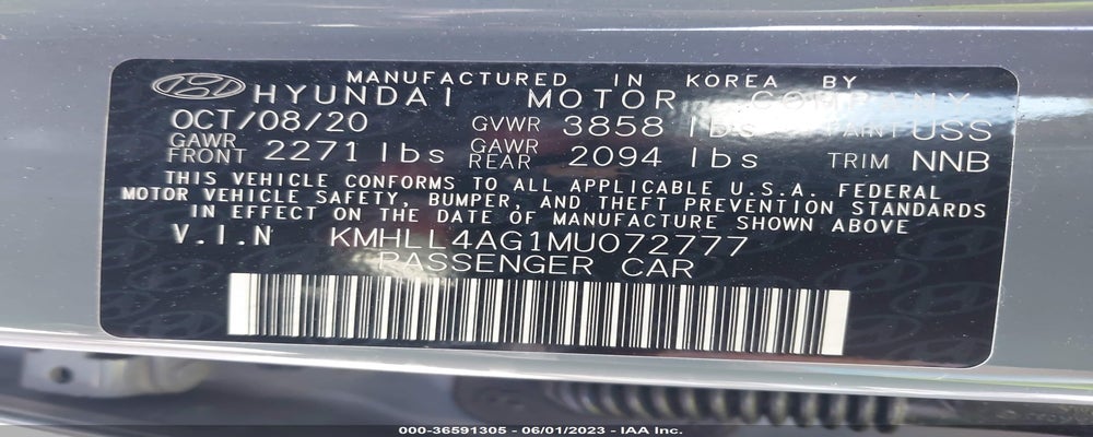 KMHLL4AG1MU072777 2021 HYUNDAI ELANTRA photo no. 9