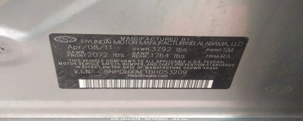 5NPDH4AE1BH053209 2011 HYUNDAI ELANTRA photo no. 9