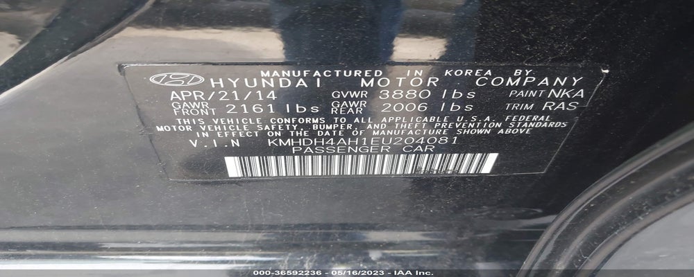 KMHDH4AH1EU204081 2014 HYUNDAI ELANTRA photo no. 9