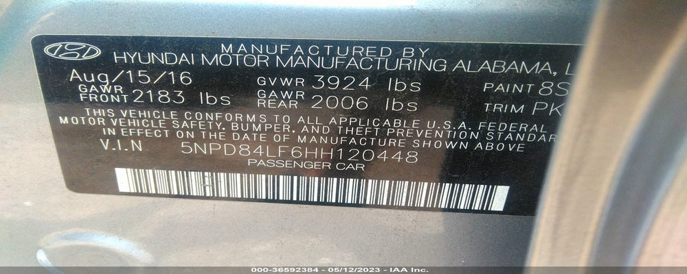 5NPD84LF6HH120448 2017 HYUNDAI ELANTRA photo no. 9