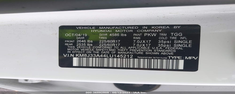 KM8J33A44LU145212 2020 HYUNDAI TUCSON photo no. 9
