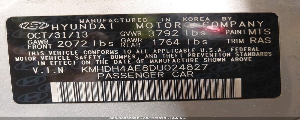 KMHDH4AE8DU024827 2013 HYUNDAI ELANTRA photo no. 9