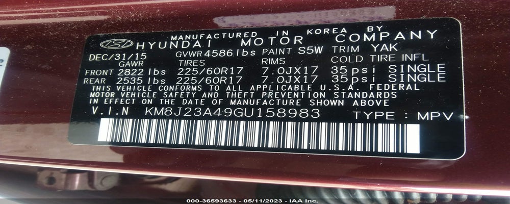 KM8J23A49GU158983 2016 HYUNDAI TUCSON photo no. 9
