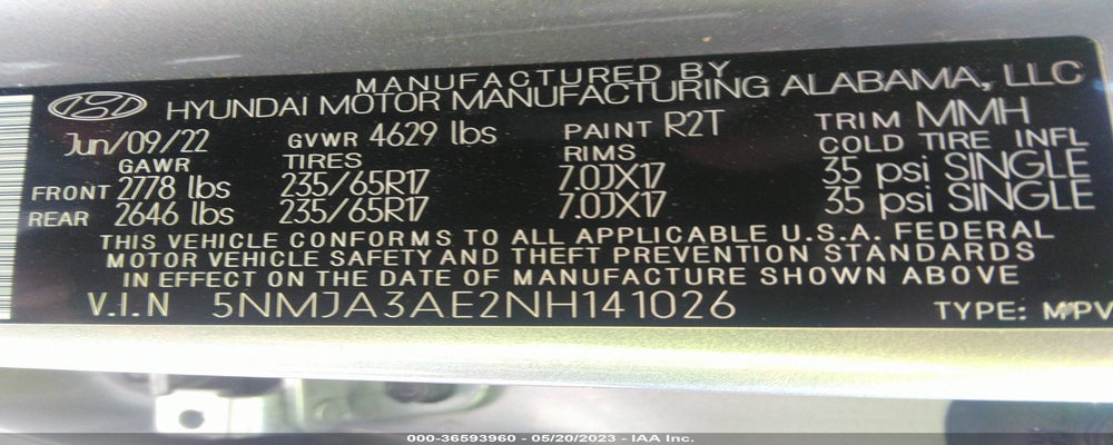 5NMJA3AE2NH141026 2022 HYUNDAI TUCSON photo no. 9
