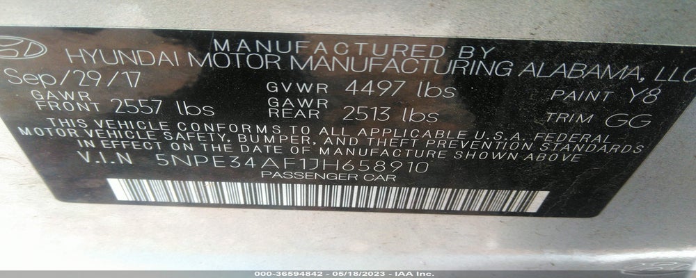5NPE34AF1JH658910 2018 HYUNDAI SONATA photo no. 9