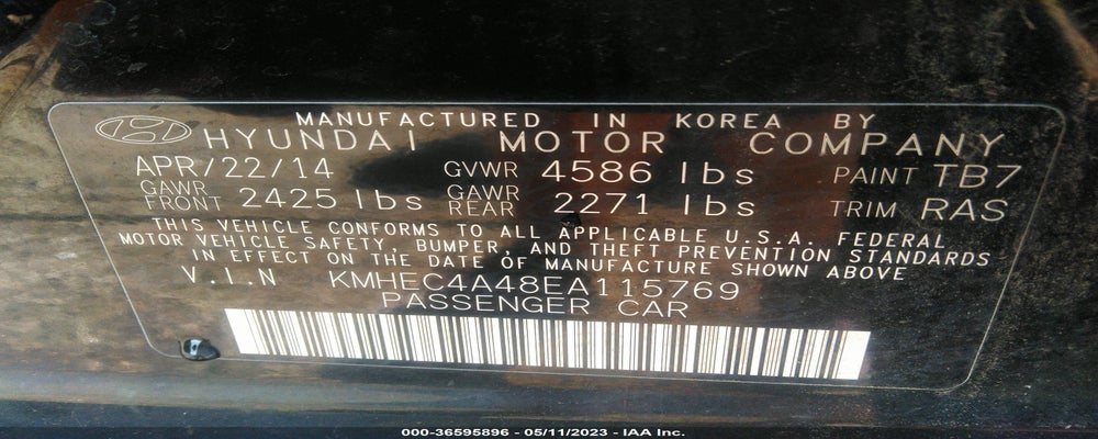 KMHEC4A48EA115769 2014 HYUNDAI SONATA HYBRID photo no. 9