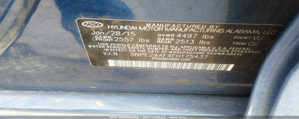 5NPE24AF4FH175437 2015 HYUNDAI SONATA photo no. 9