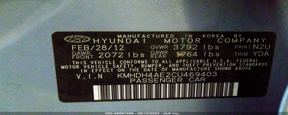 KMHDH4AE2CU469403 2012 HYUNDAI ELANTRA photo no. 9