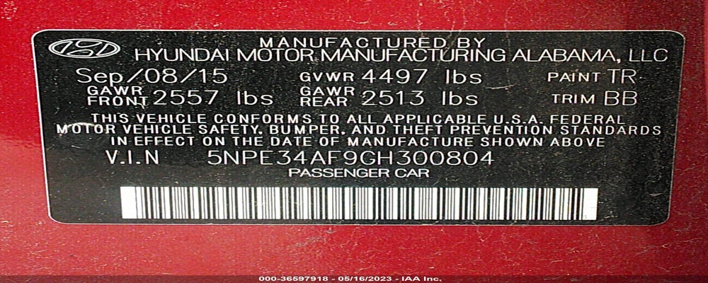 5NPE34AF9GH300804 2016 HYUNDAI SONATA photo no. 9