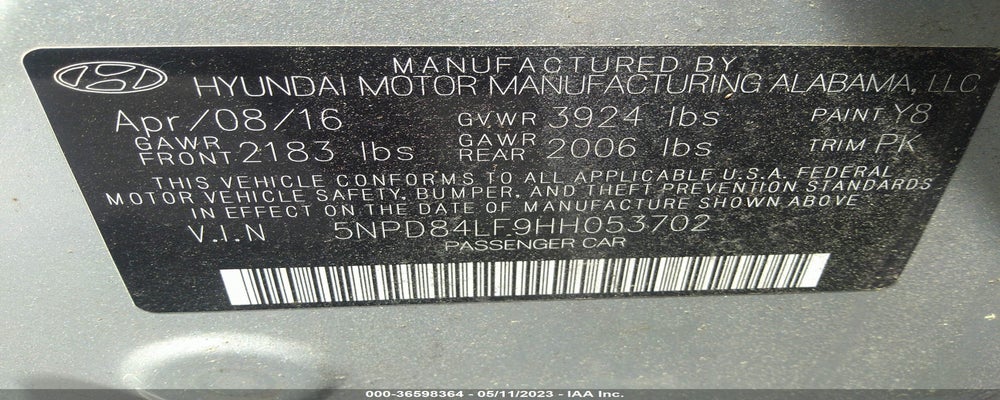 5NPD84LF9HH053702 2017 HYUNDAI ELANTRA photo no. 9