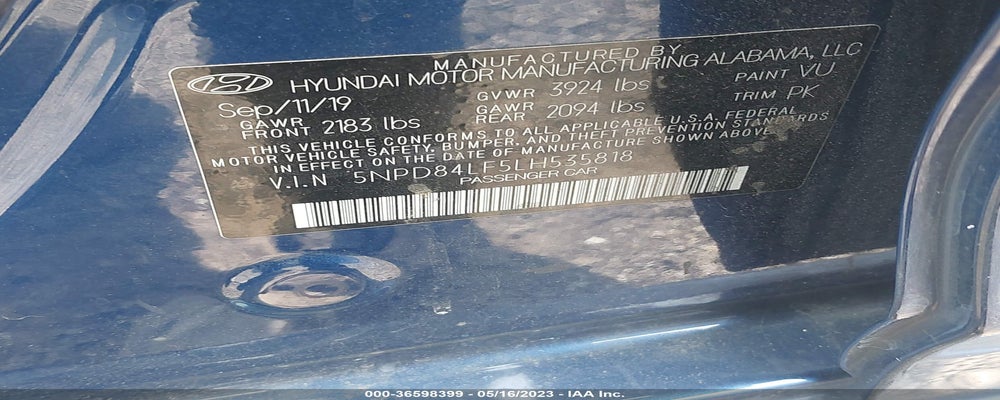 5NPD84LF5LH535818 2020 HYUNDAI ELANTRA photo no. 9