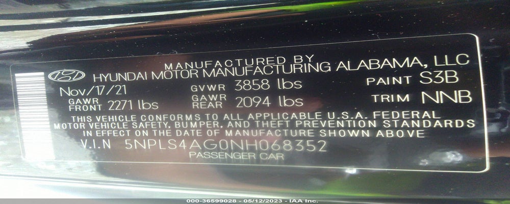 5NPLS4AG0NH068352 2022 HYUNDAI ELANTRA photo no. 9