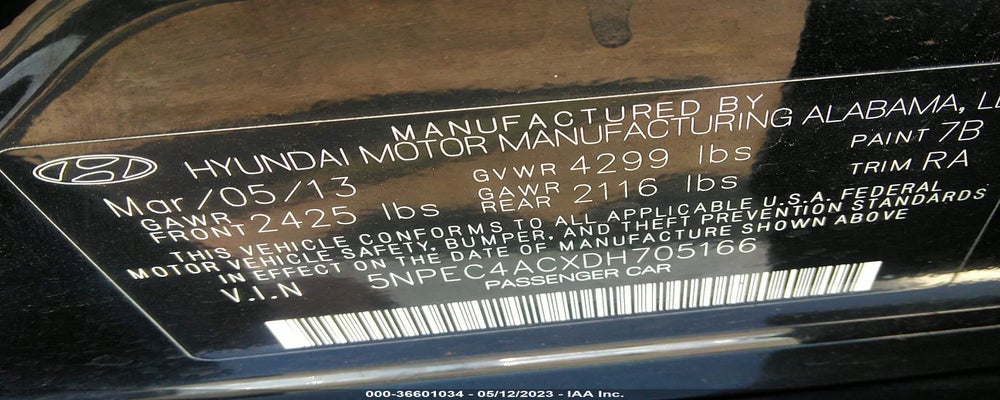 5NPEC4ACXDH705166 2013 HYUNDAI SONATA photo no. 9