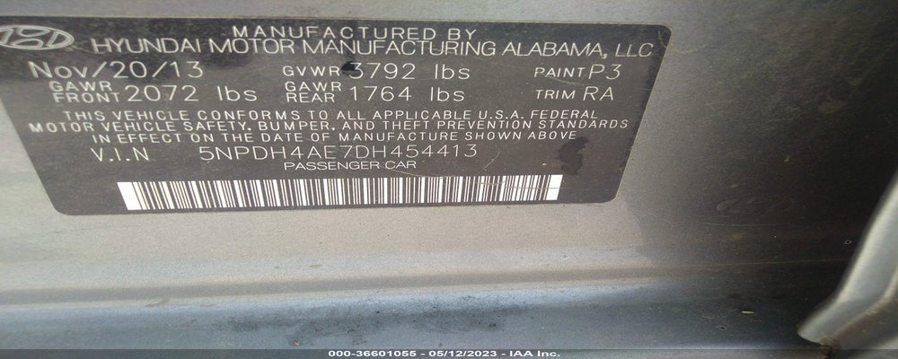 5NPDH4AE7DH454413 2013 HYUNDAI ELANTRA photo no. 9
