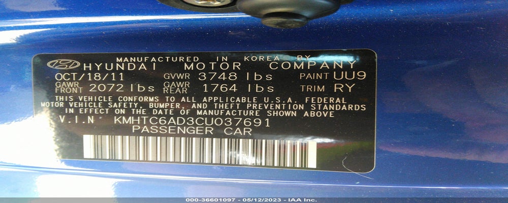 KMHTC6AD3CU037691 2012 HYUNDAI VELOSTER photo no. 9