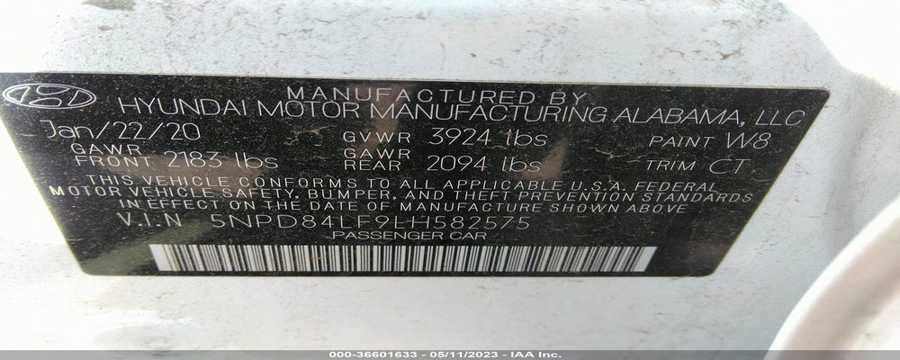 5NPD84LF9LH582575 2020 HYUNDAI ELANTRA photo no. 9