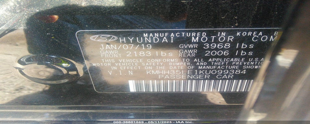 KMHH35LE1KU099384 2019 HYUNDAI ELANTRA GT photo no. 9