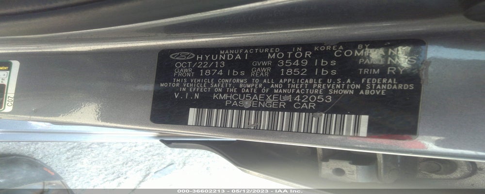 KMHCU5AEXEU142053 2014 HYUNDAI ACCENT photo no. 9