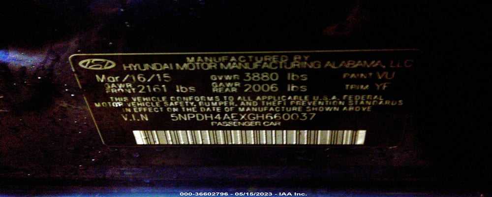 5NPDH4AEXGH660037 2016 HYUNDAI ELANTRA photo no. 9