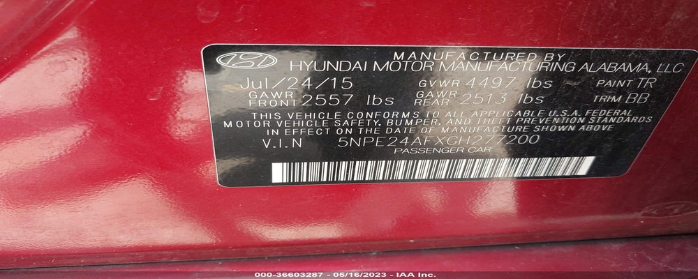 5NPE24AFXGH277200 2016 HYUNDAI SONATA photo no. 9