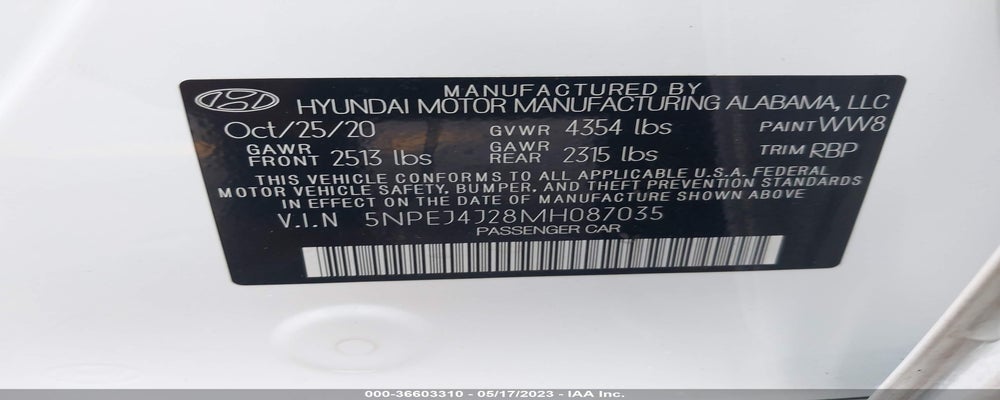 5NPEJ4J28MH087035 2021 HYUNDAI SONATA photo no. 9
