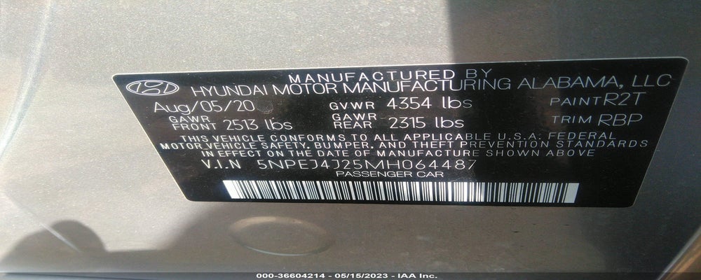 5NPEJ4J25MH064487 2021 HYUNDAI SONATA photo no. 9