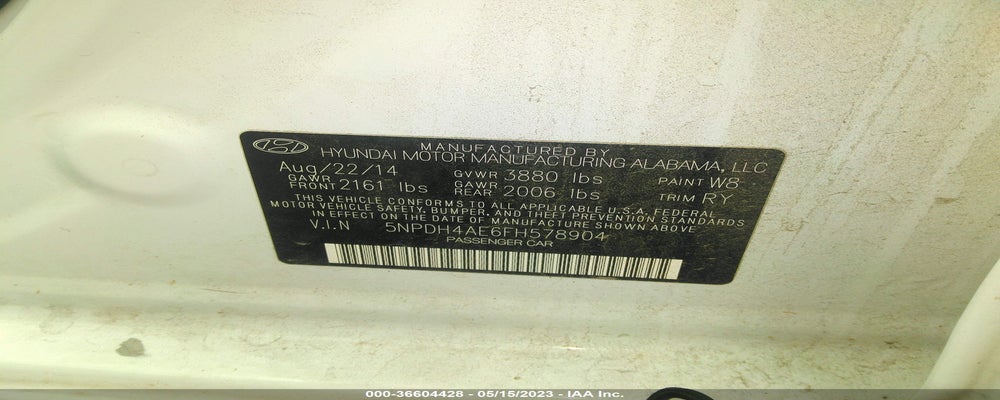 5NPDH4AE6FH578904 2015 HYUNDAI ELANTRA photo no. 9