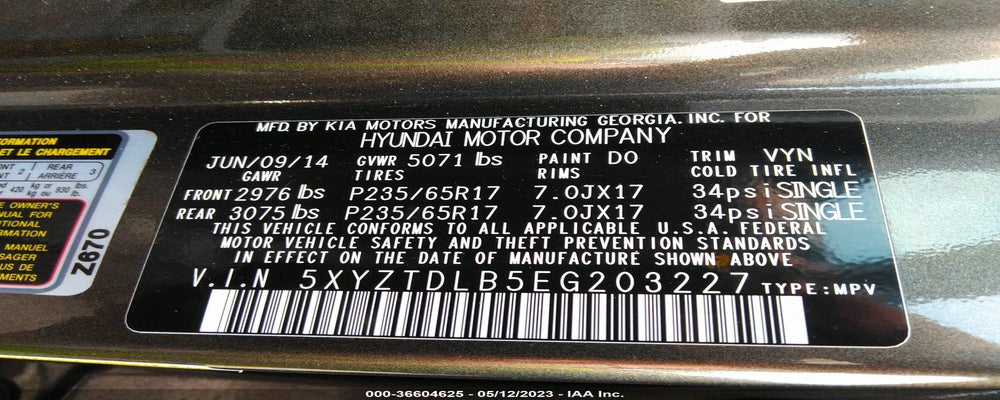 5XYZTDLB5EG203227 2014 HYUNDAI SANTA FE SPORT photo no. 9