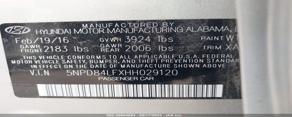 5NPD84LFXHH029120 2017 HYUNDAI ELANTRA photo no. 9