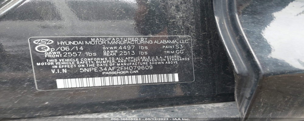 5NPE34AF2FH079609 2015 HYUNDAI SONATA photo no. 9