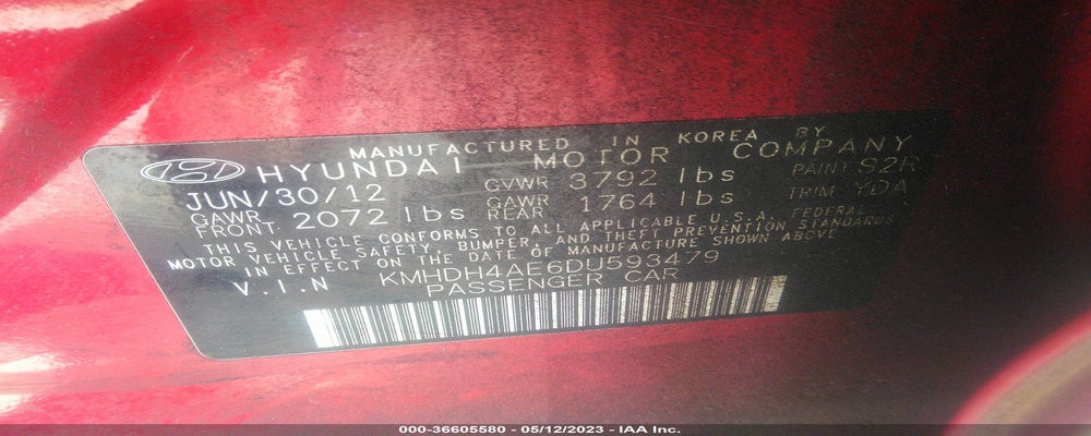 KMHDH4AE6DU593479 2013 HYUNDAI ELANTRA photo no. 9