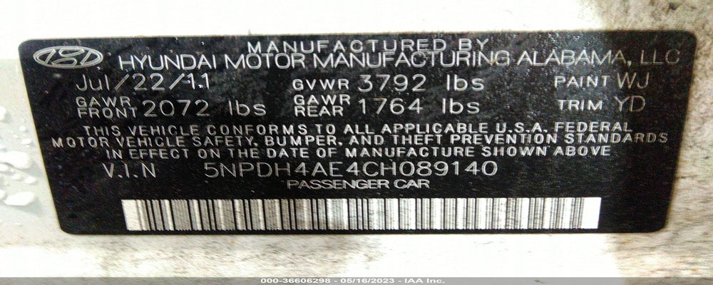 5NPDH4AE4CH089140 2012 HYUNDAI ELANTRA photo no. 9