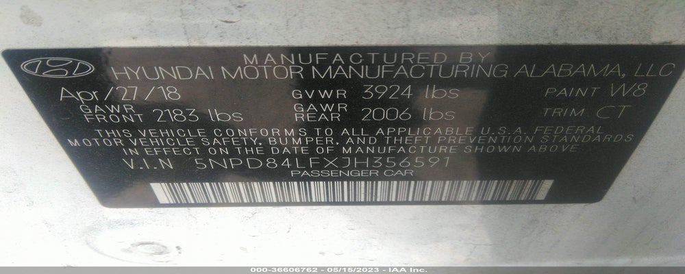 5NPD84LFXJH356591 2018 HYUNDAI ELANTRA photo no. 9