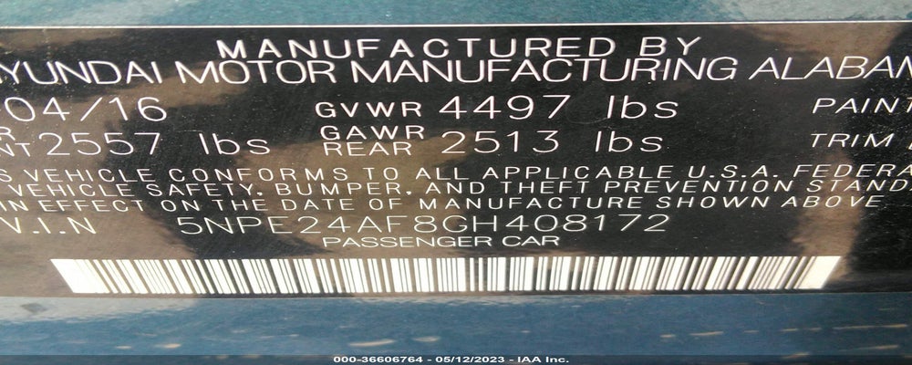 5NPE24AF8GH408817 2016 HYUNDAI SONATA photo no. 9