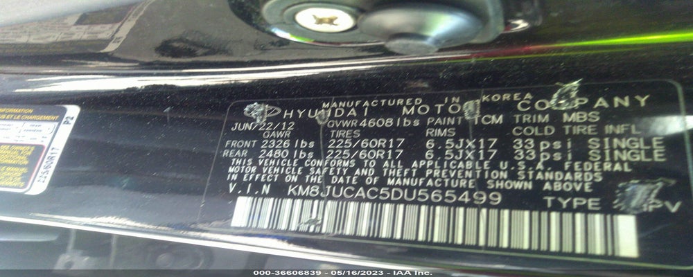 KM8JUCAC5DU565499 2013 HYUNDAI TUCSON photo no. 9