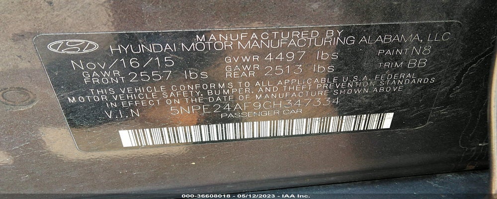 5NPE24AF9GH347334 2016 HYUNDAI SONATA photo no. 9