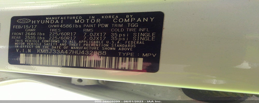 KM8J33A47HU432888 2017 HYUNDAI TUCSON photo no. 9